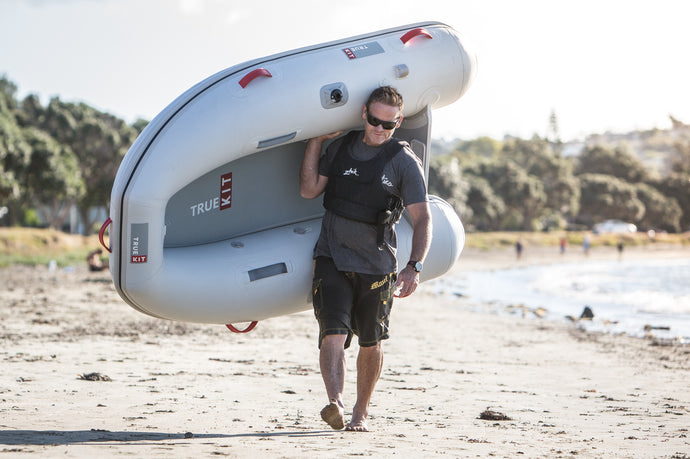 The lightweight True Kit Navigator being carried by one person