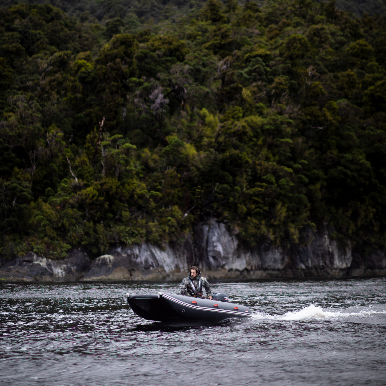 True Kit Discovery at speed in Fiordland New Zealand